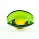 Sommerso glass platter in green and yellow, Murano, Italy, 1960s