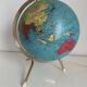 Globe vintage 1963 terrestrial Taride tripod glass world map - 28 cm