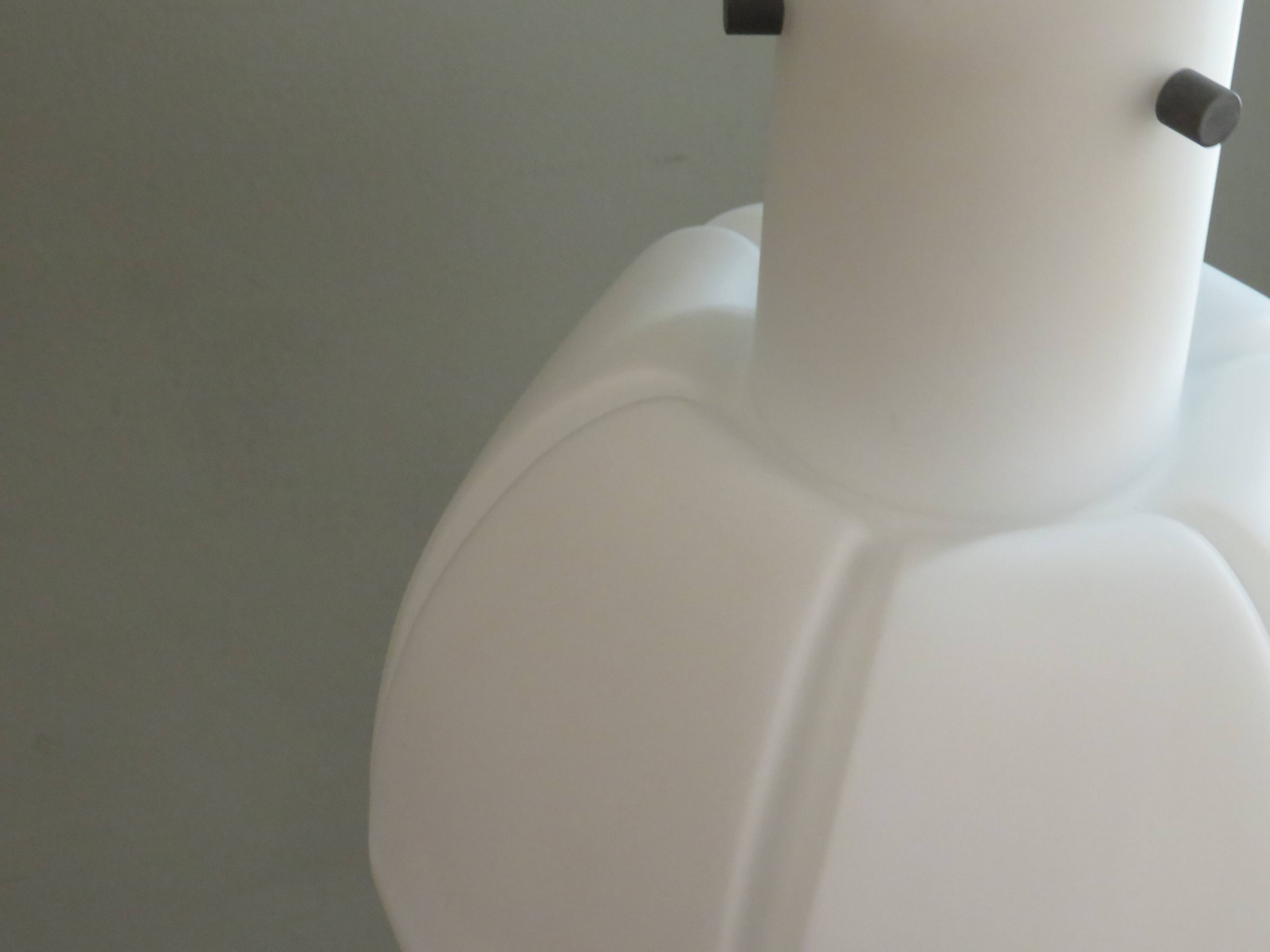 Suspension lamp, white opaline, Glashütte Limburg, Germany 1960