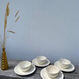 4 beige plain Sarreguemines cups