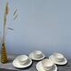 4 tasses beige Sarreguemines unies