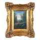 Tableau ancien - Foret avec cadre doré