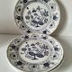 Trio of Castellania plates in Italian earthenware, vintage blue decoration