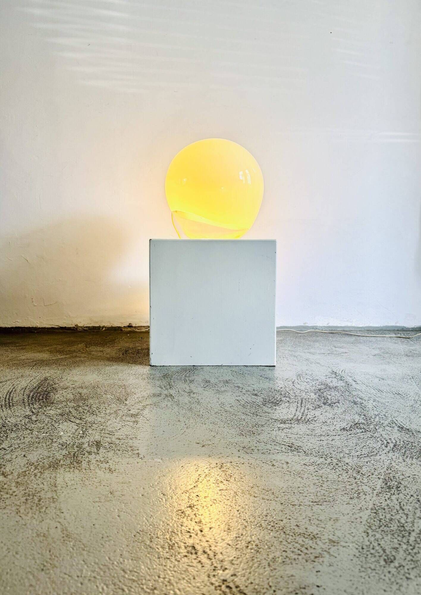 Large 'Nessa' Murano Glass Sphere Lamp In Opal White By Gino Vistosi For Vistosi, Italy 1970S