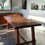 Brutalist elm farm table 60s