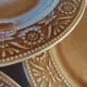 Assiettes majolaine ocre marron caramel 