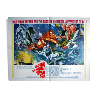 Affiche cinéma originale américaine du film "le tour du monde sous les mers"