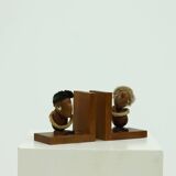 Danish Design Optimist and Pessimist Book Ends by Hans Bolling 1960s