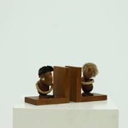 Danish Design Optimist and Pessimist Book Ends by Hans Bolling 1960s
