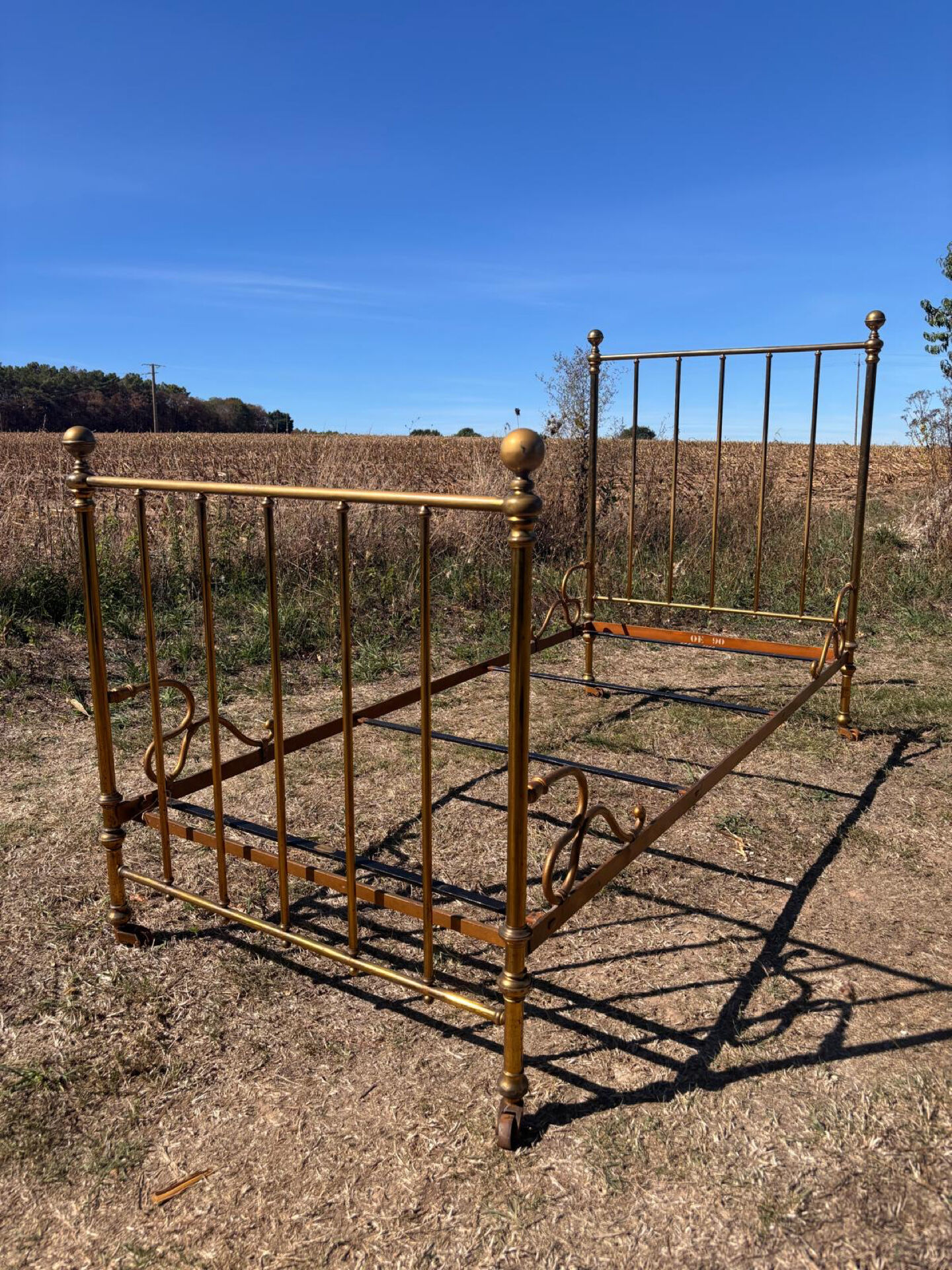 Antique brass bed with bars – Napoleon III style