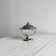 Antique sugar bowl in pressed glass and silver-plated metal