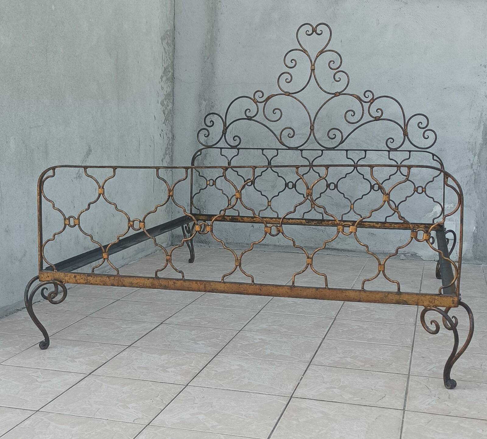 Louis XV style wrought iron bed