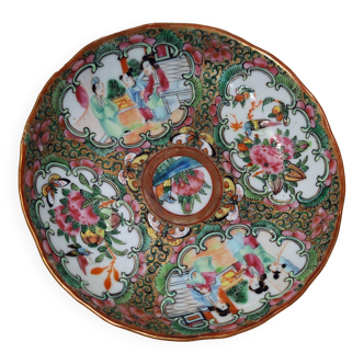 Assiette porcelaine Canton famille rose XIXème Chine