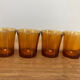 Set of 4 vintage Duralex amber glass water glasses