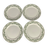 Set of 4 flat plates, "Champagne" model, Badonviller, early 20th century.