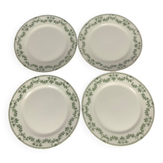 Set of 4 flat plates, "Champagne" model, Badonviller, early 20th century.