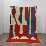 Decorated natural wool rug 250cm x 150cm