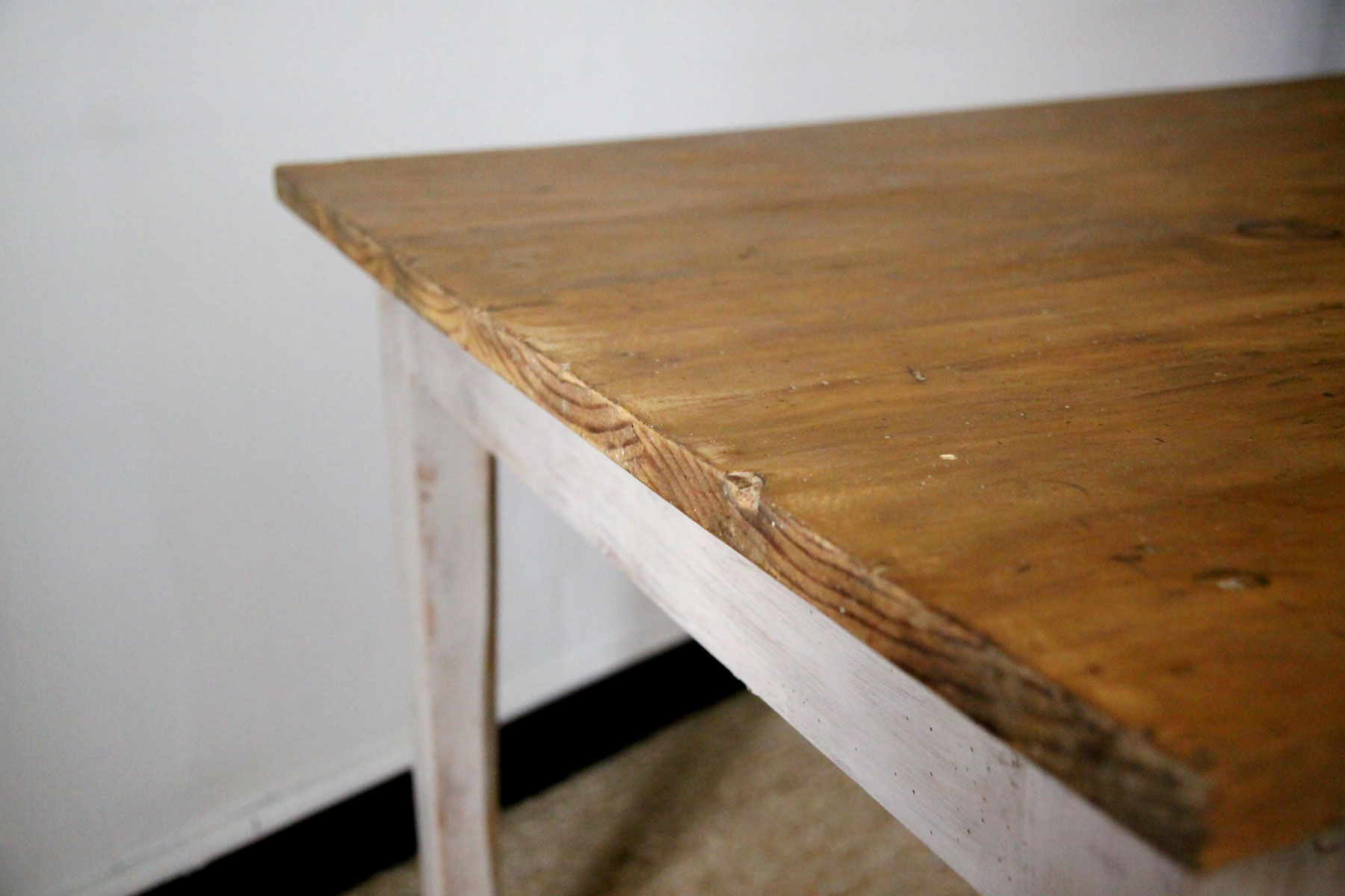 Patinated wooden dining table