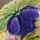 plat et assiettes barbotine fruits Sarreguemine