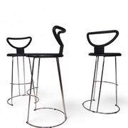 Fasem Italia 3-piece set of postmodern bar stools by Nobu Tanigawa, 1990