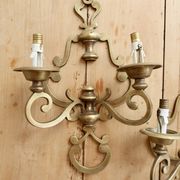 Paire d’appliques murales vintage laiton - 2 bras - Style classique