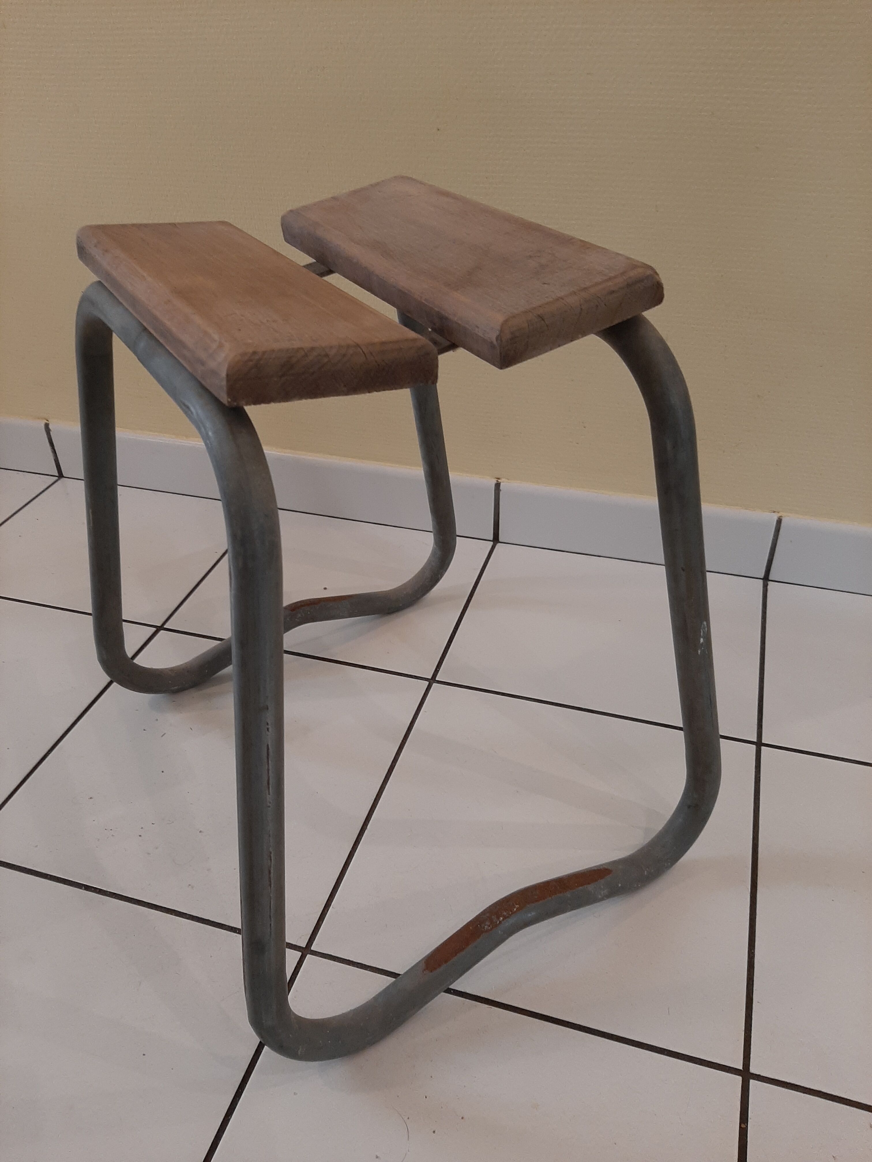 Metal and wood "industrial" stool