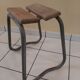 Metal and wood "industrial" stool