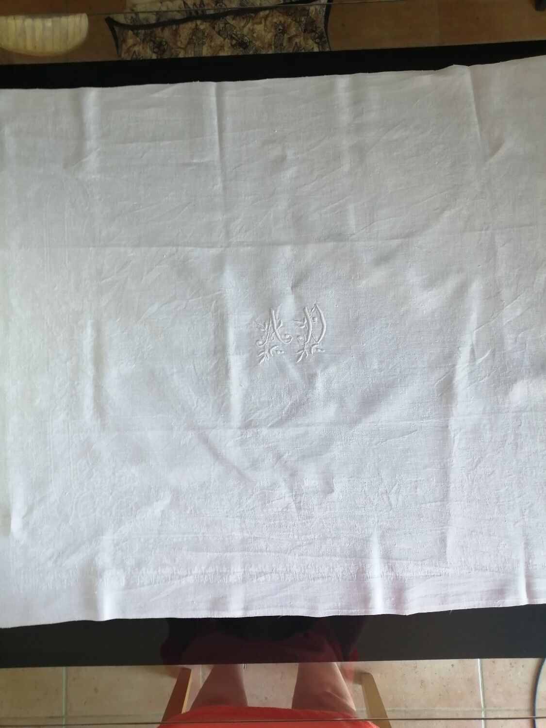 Nappes en damassé et ses 12 serviettes