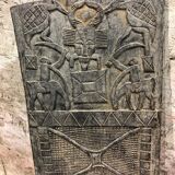 African carved wooden door of the SENOUFO ethnic group in Côte d'Ivoire