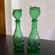 Pair of zoomorphic bottles vintage Italian glass