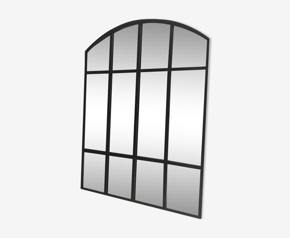 Miroir art déco acier noir largeur 90cms hauteur 120cms