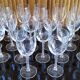 Lot 6 glasses of red wine crystal cut twisted foot Epis Cristal d'Arques