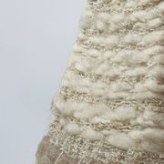 Lampe vintage en céramique relief et abat-jour laine