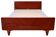Varnished wooden bed with mattress base