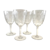 4 crystal wine glasses of Baccarat model Molière