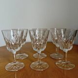 Set of 6 Vmc Cristal de Reims Harlequin glasses