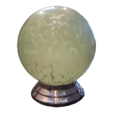 Applique globe boule abat jour opaline vert Clichy moucheté ø 20 cm art déco 1930/1940 TBE