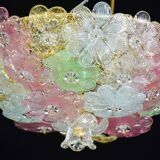 Charming Murano Barovier & Toso flowers flush light fixture, ceiling, 1960s