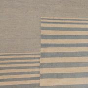 Blue cream wool kilim handwoven modern kilim flat-weave area rug-205x283cm