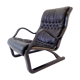 Asko Koivutaru black leather armchair by Esko Pajamies