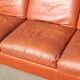 Space age sofa. Tan leather. Circa 1970