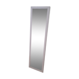 Rectangular mirror in light grey painted wood and beveled glass