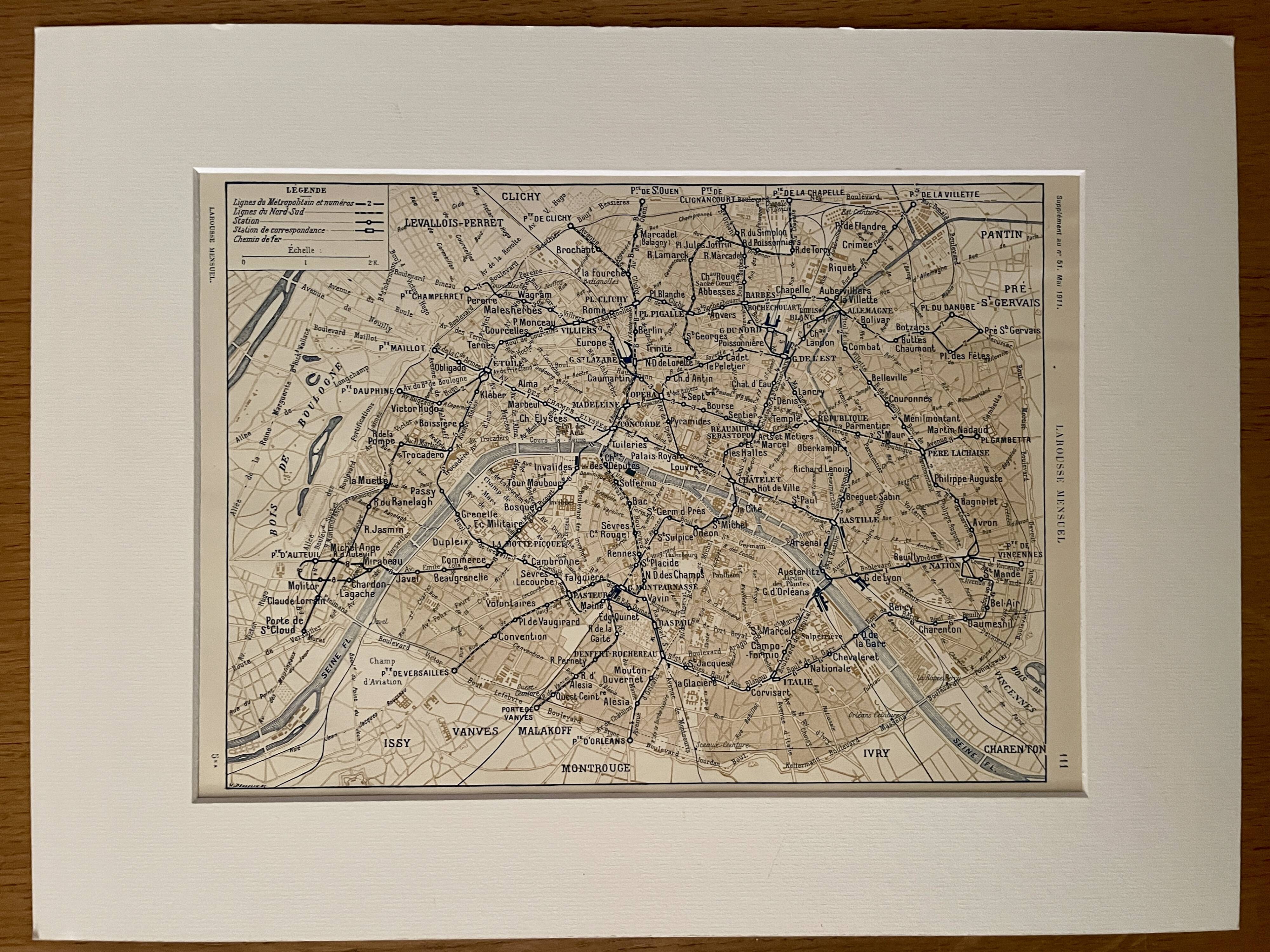 Paris metro map - 1910