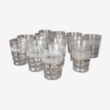 Lot de 14 verres années 50