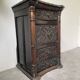 Commode XIXème pin noirci sculpté