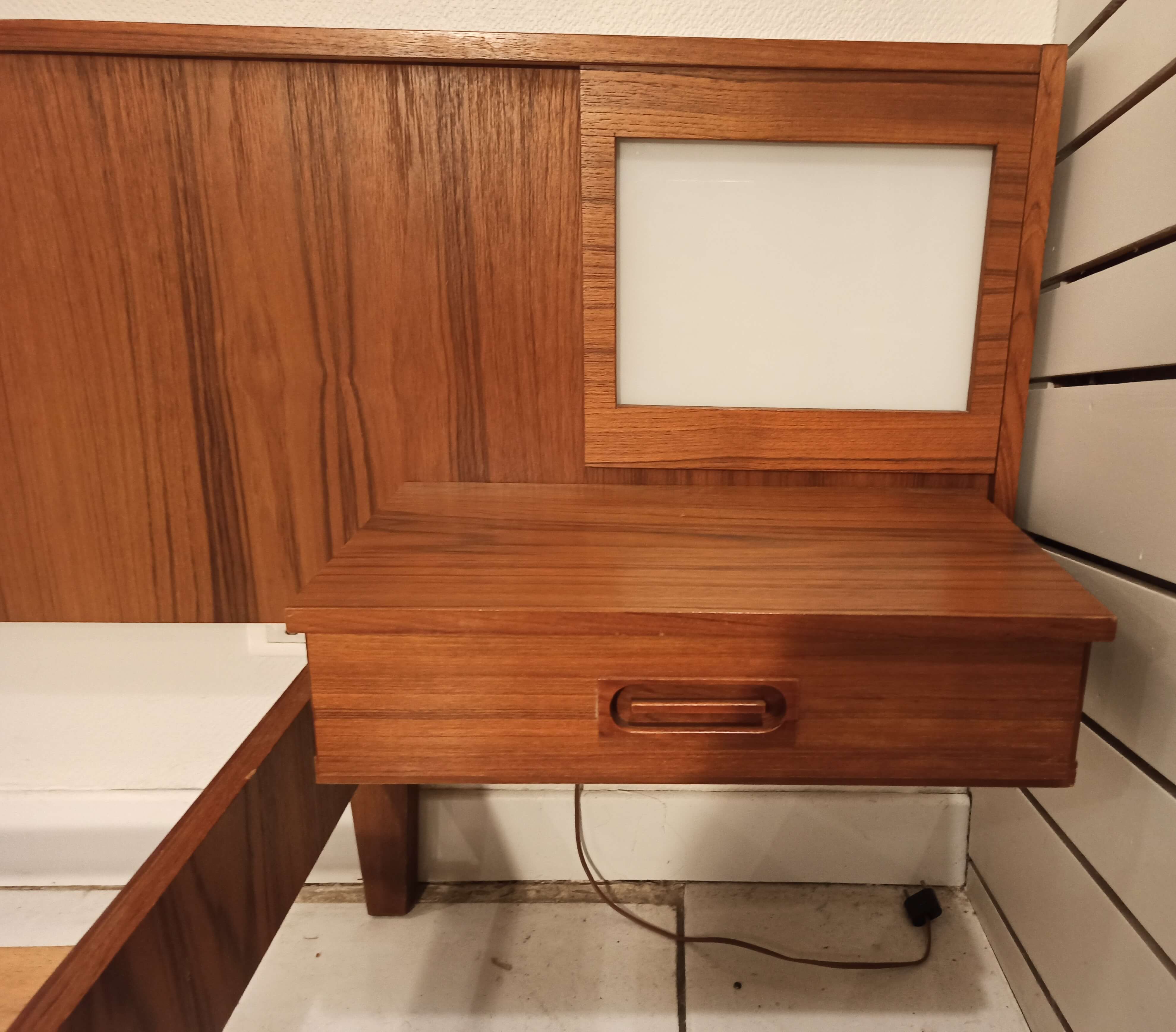 Vintage Scandinavian bed 2 seater 1960s