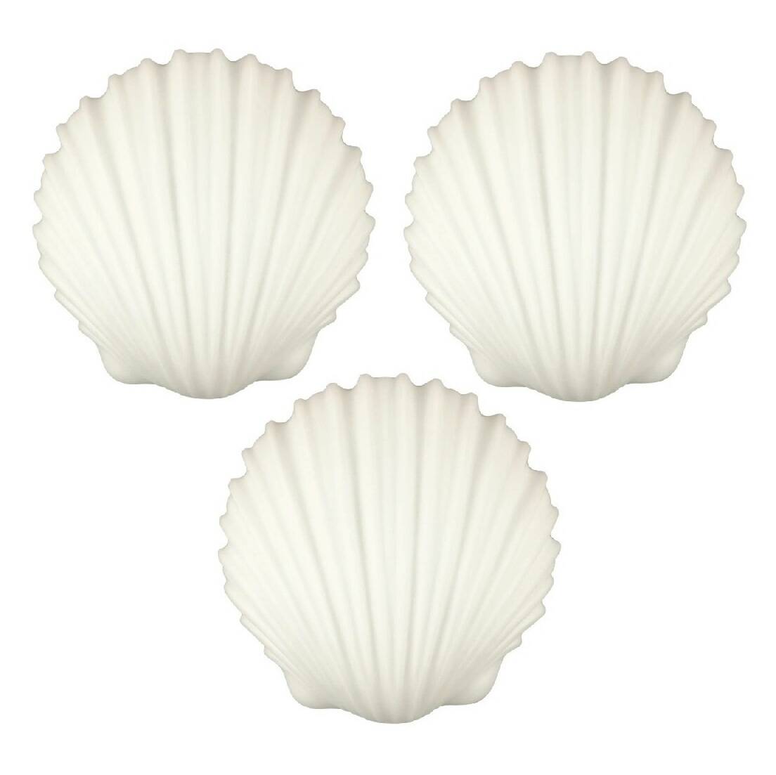 Set of 3 Large Opaline Glass Shell-Shaped Wall Lights from Limburg, 1970s