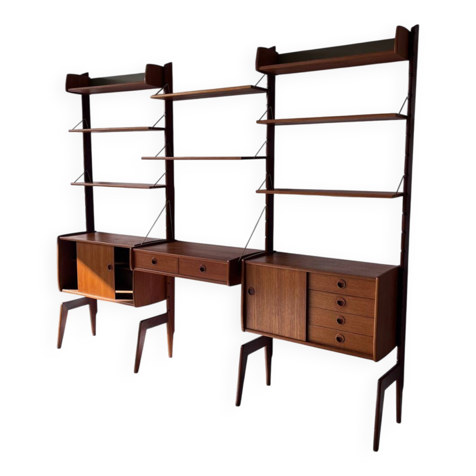 Bibliothèque norvégienne en teck, années 1960
