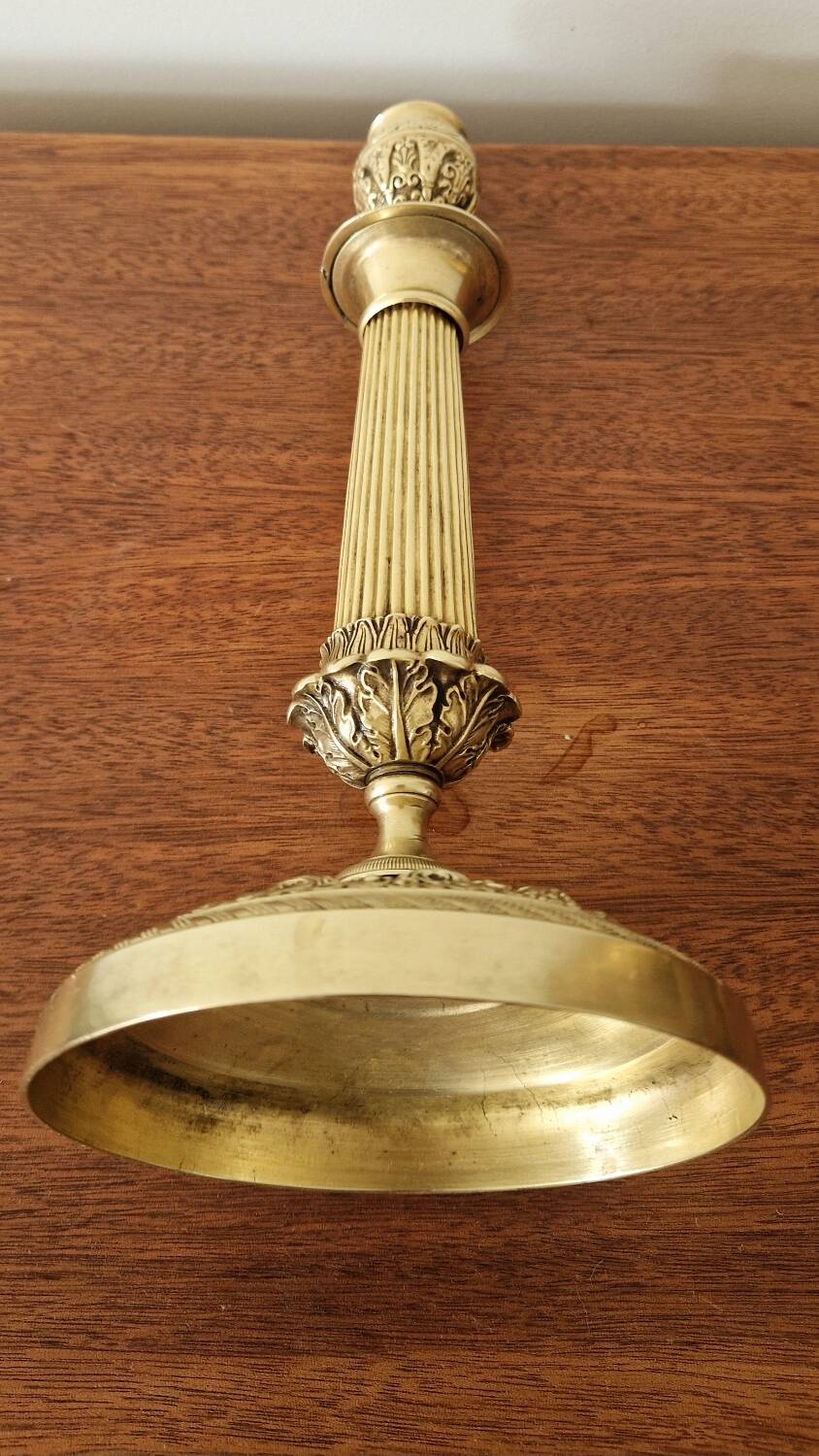 Two gilded bronze candlesticks, 19th century