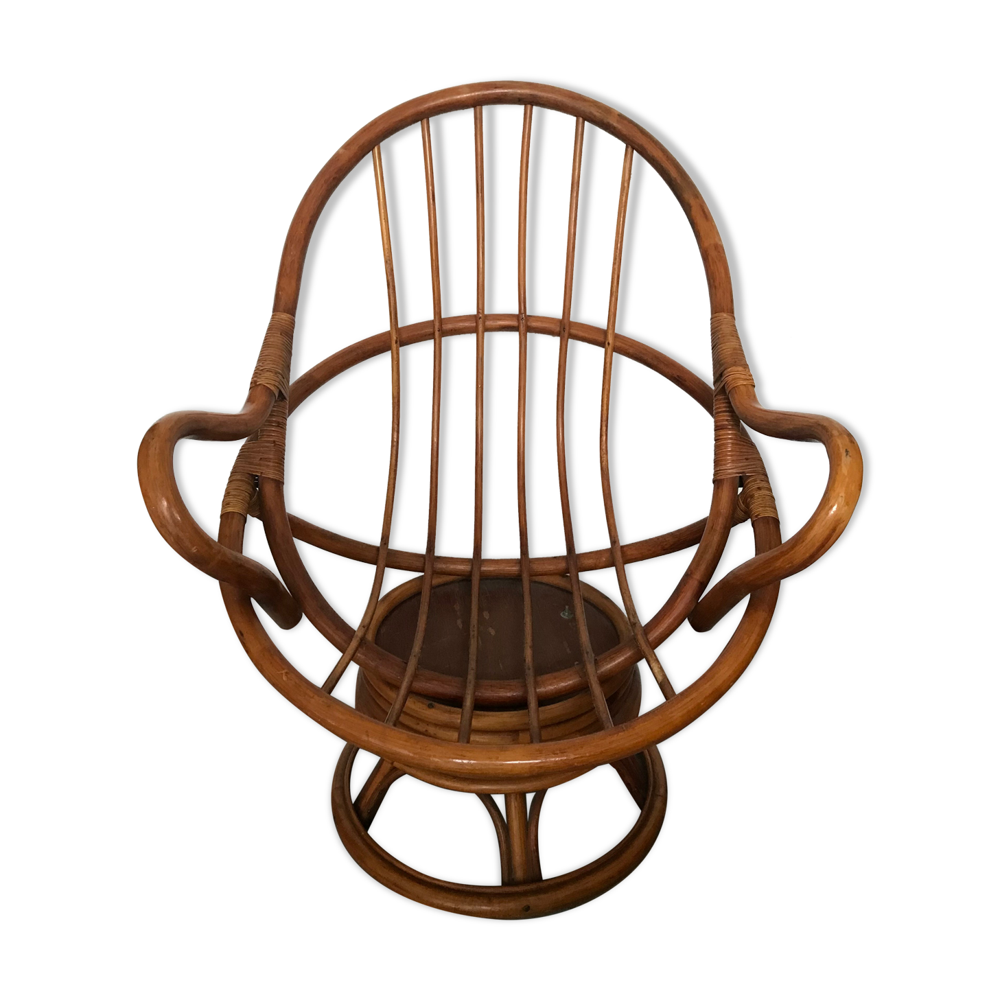Fauteuil pivotant rotin